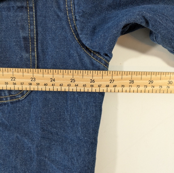 Vintage Avant Garde Men's Blue Denim Jacket Coat with Sherpa Lining Size  XL - Picture 7 of 16